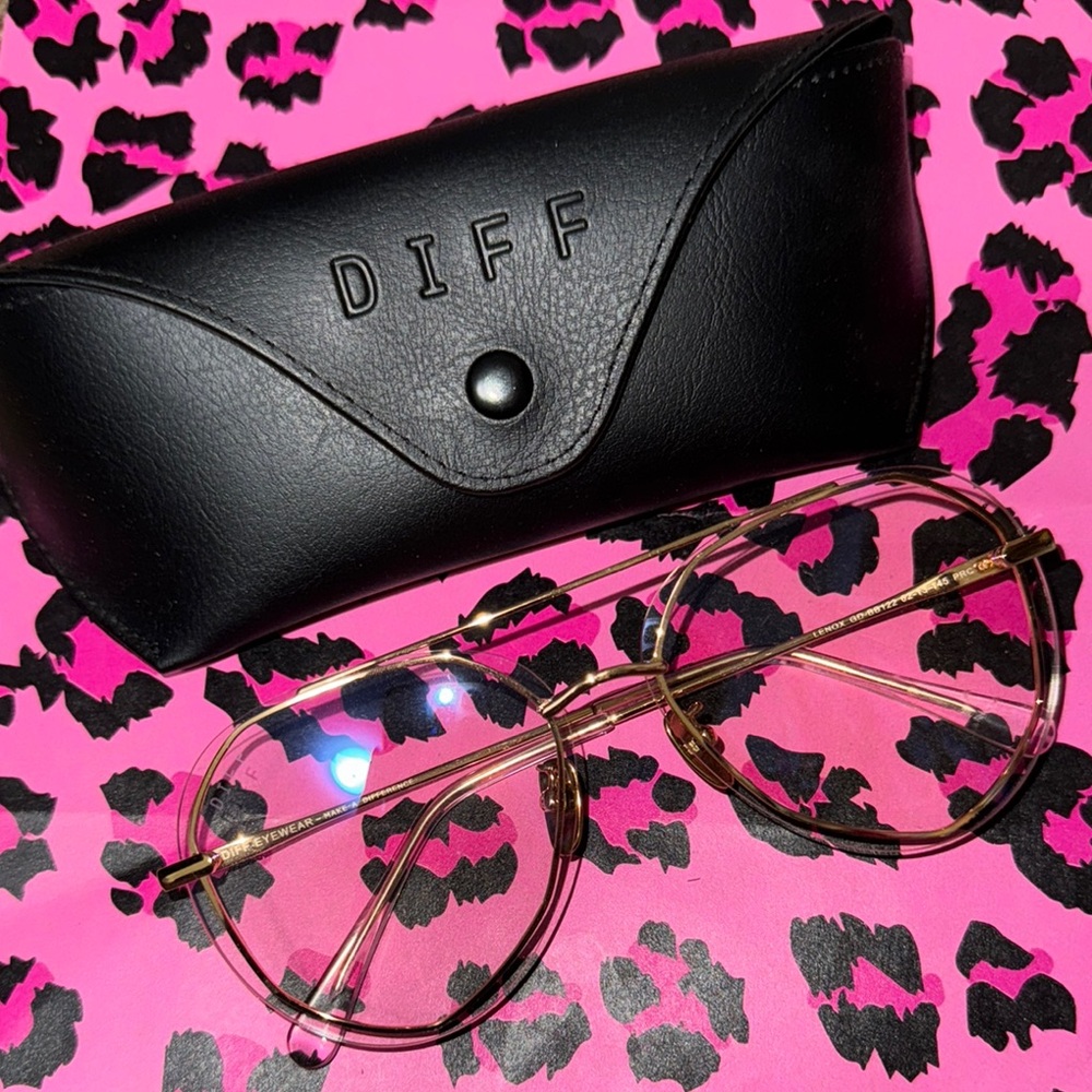 DIFF Lenox Gold Aviator Glasses